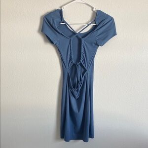 Stylish Blue Cutout Dress